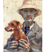 Bonnard and Dog 16x12 Oil on linen