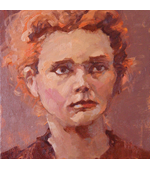 Nobel Marie Curie 8x8 oil on canvas